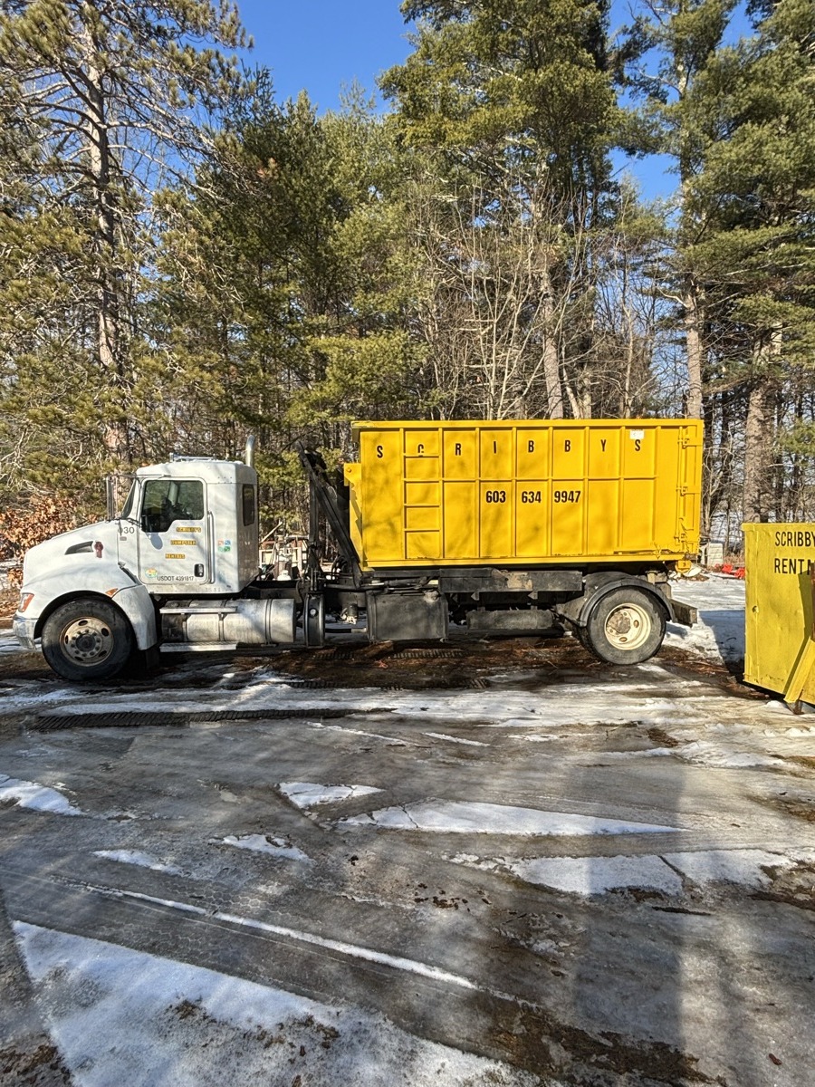 A Scribby's dumpster at an Andover job. Maybe an older home renovation near the town center, or a cleanout in one of the subdivisions out by I-495.