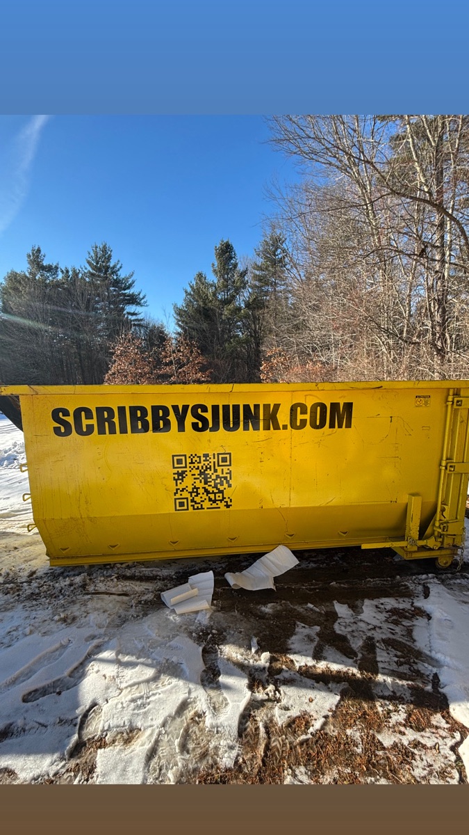 A Scribby's dumpster at a Bow job. Maybe a renovation on a wooded back road, or a cleanout in one of the newer Bow subdivisions.